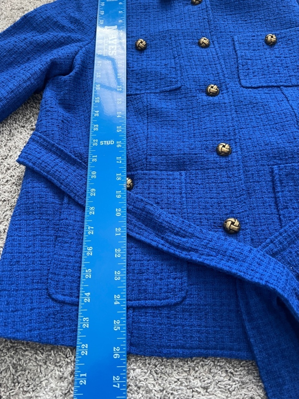 NWT Talbot’s Women’s Cobalt Blue Tweed Tie-Waist Jacket Blazer - Size 8 - Picture 14 of 16